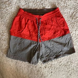 Gray and Orange Split Merona Swim Trunks